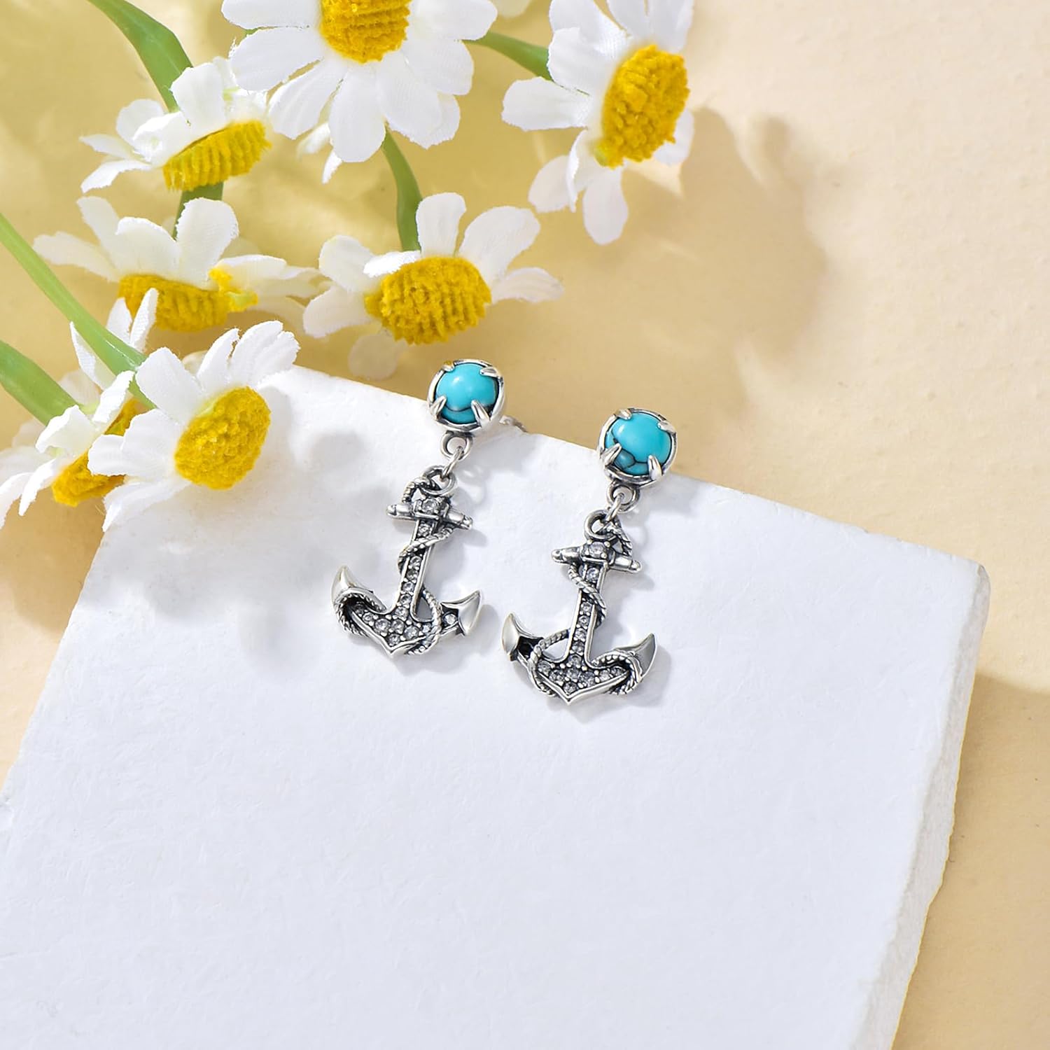 KZX Sterling Silver Dangle Drop Earrings for Women Summer Theme Earrings Hypoallergenic Jewelry Gift for Mom Wife Girlfriends - Image 5