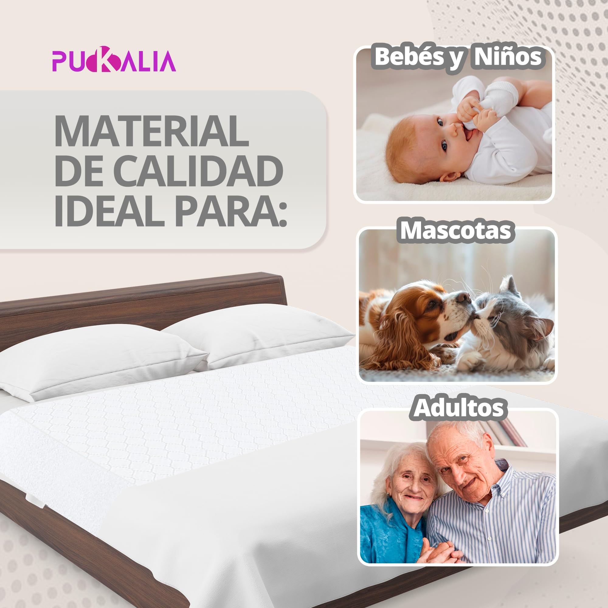 Empapadores Cama Adultos 105x85 cm (Pack X2) Reutilizable Super Absorbente - Lavables con alas 4 Capas - Impermeable - Empapadores Bebe y Adulto - Protector de 105 y alas de 50cm
