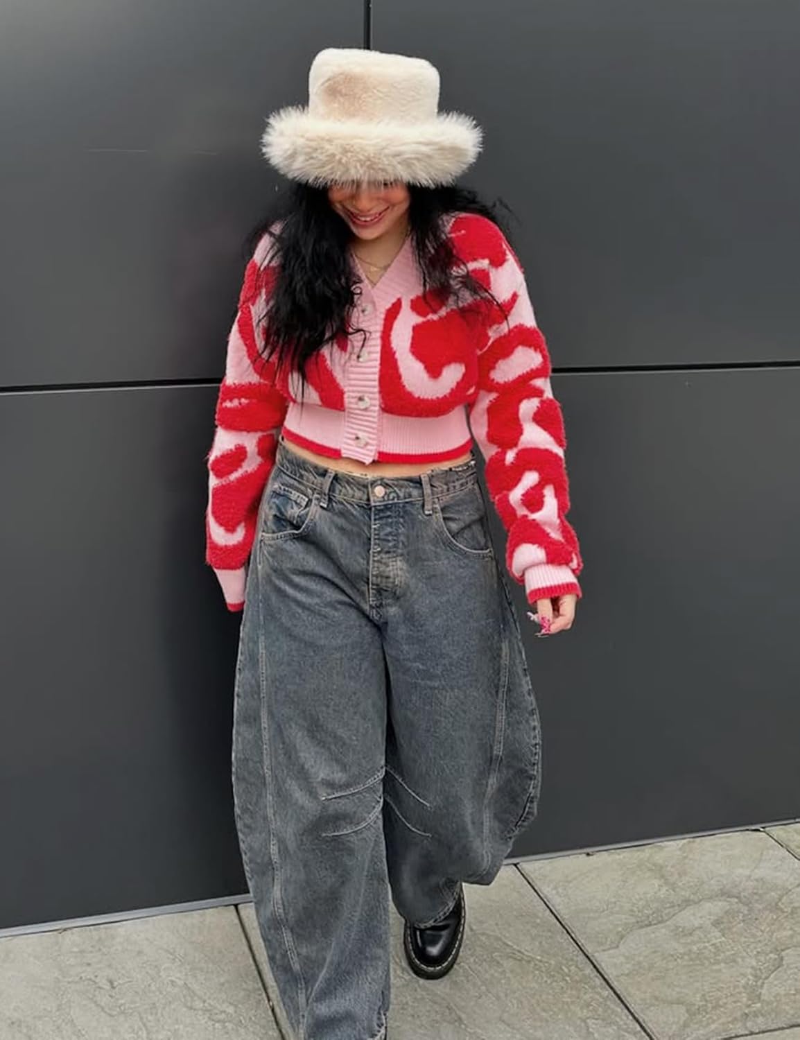 Wyeysyt Womens Cropped Color Block Cardigan Sweaters Long Sleeve Button Down Open Front Knit Sweater Outerwear - Image 4