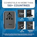 Orei 45Watt Universal Charger Adapter | 3X USBC 2XUSB A - 6-in-1 International Travel Adapter | Universal Travel Adapter Compatible 150+ Countries | Type C, A, G, I Compatible, Black gallery image