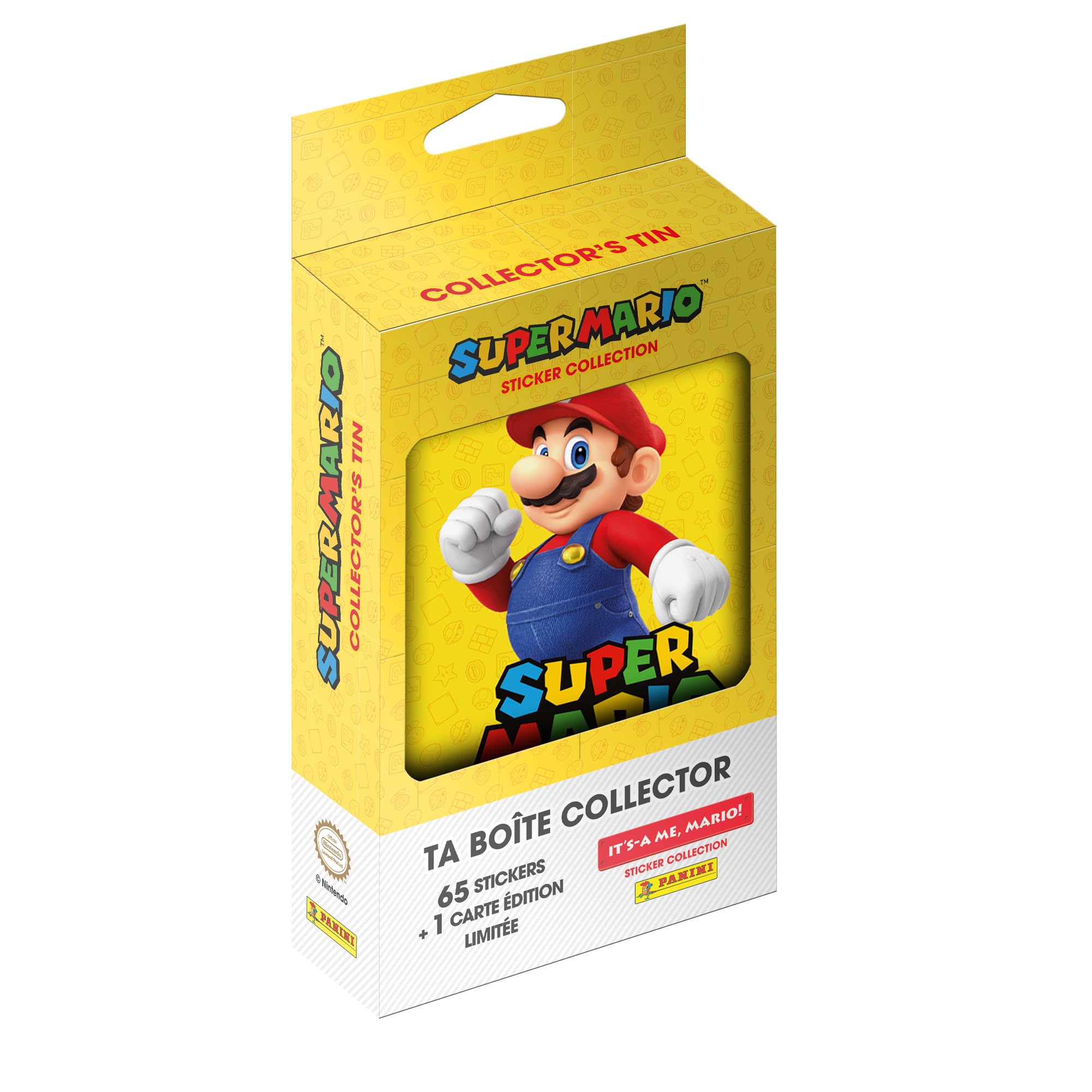 Panini Super Mario - It's A ME, Mario! Boite métal 13 Pochettes + 1 Carte édition limitée (5 Coloris aléatoires)