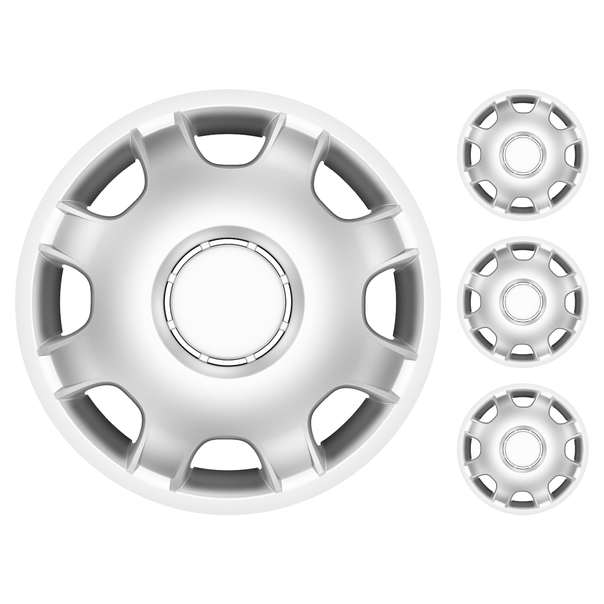 M MOTOS Set di 4 Copricerchi 16 pollici - Eliminate i graffi con questi copriruota flessibili e leggeri da 16 pollici. Facili da installare, non richiedono attrezzi e proteggono dallo sbiadimento!