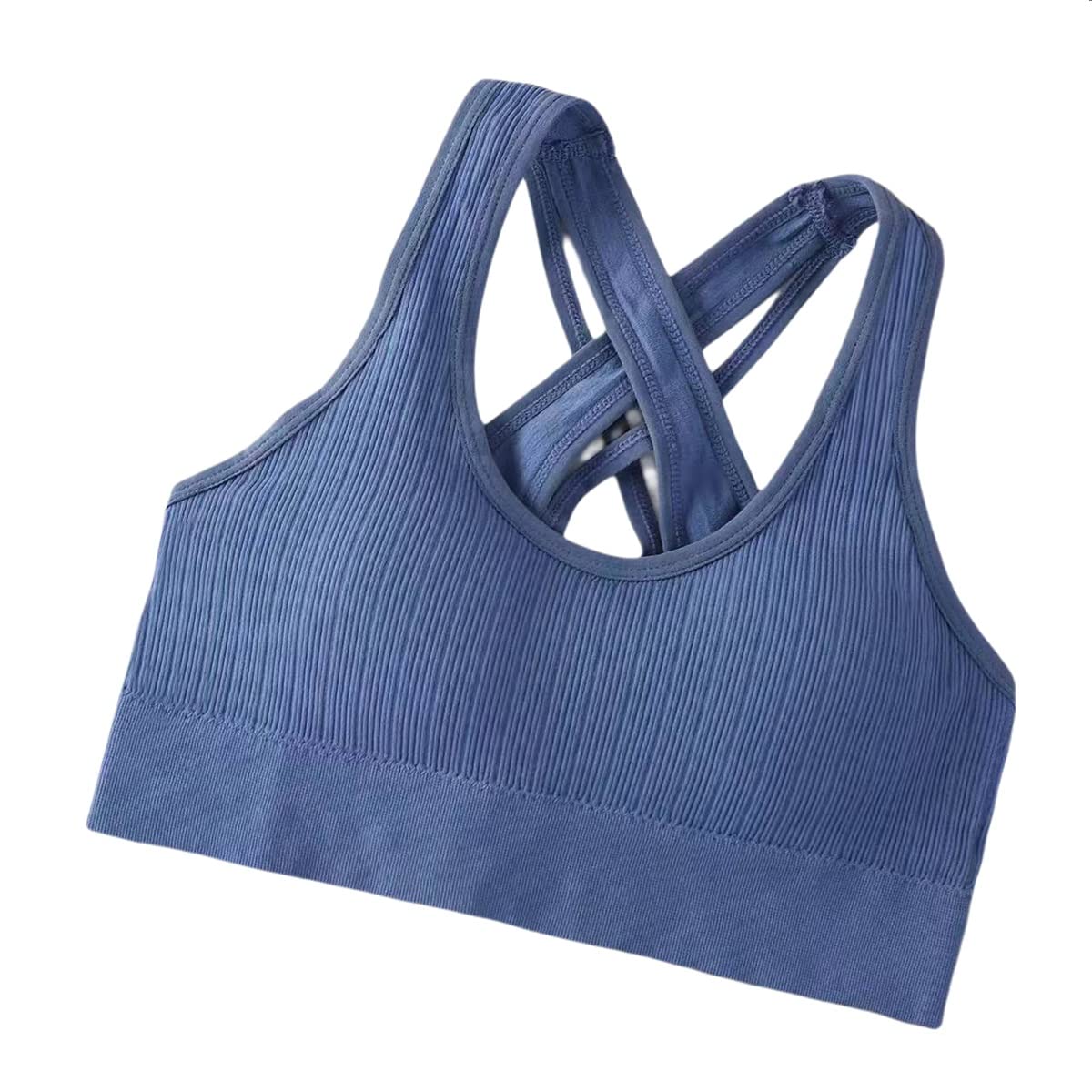Camisetas de entrenamiento para correr azul y top deportivo de yoga en gimnasio