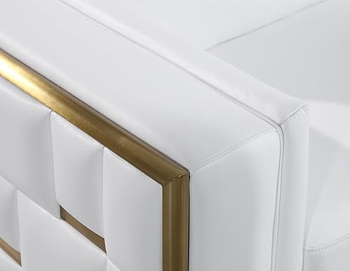 Miniatura 6 de Catania - Sofá moderno de cuero italiano para sala de estar con marco de madera dura secada al horno y patas de acero inoxidable macizo, tapicería