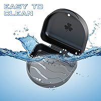 Vista 4 de Estuche de protección bucal de ortodoncia, estuche de retención dental, color negro