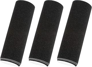 3 PCS Skateboard Grip Tape Sheet, Waterproof Scooter Board Tape Anti Slip Scooter Sandpaper for Rollerboard Pedal Stairs Wheelchair Step (33 x 9 Inch, Black)