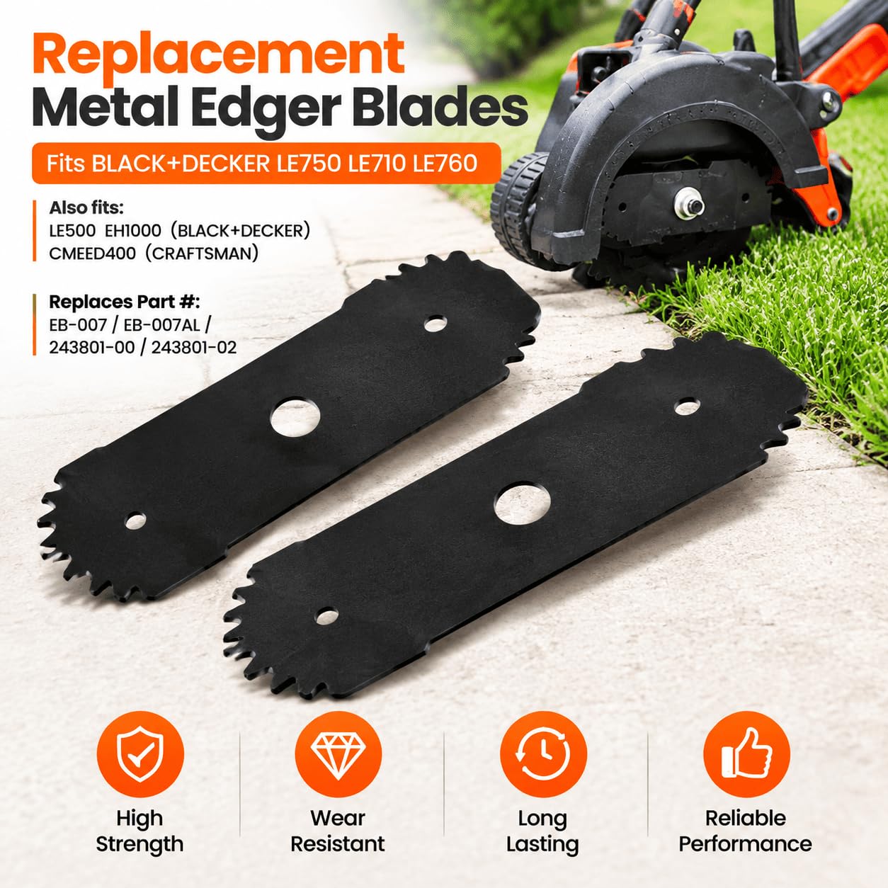 2 szt. Lames Coupe EB-007 Pour LE500 2000–2026, Métal Durable
