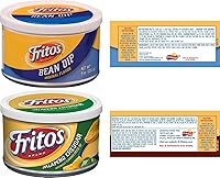 Vista 5 de Fritos - Paquete variado de patatas de maíz, salsa de frijoles y salsa de jalapeños con cheddar, latas de 9 onzas (paquete de 4)