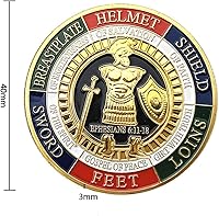 Vista 5 de Moneda de desafío de armadura de Dios, Medallón de coleccionista de monedas de oración