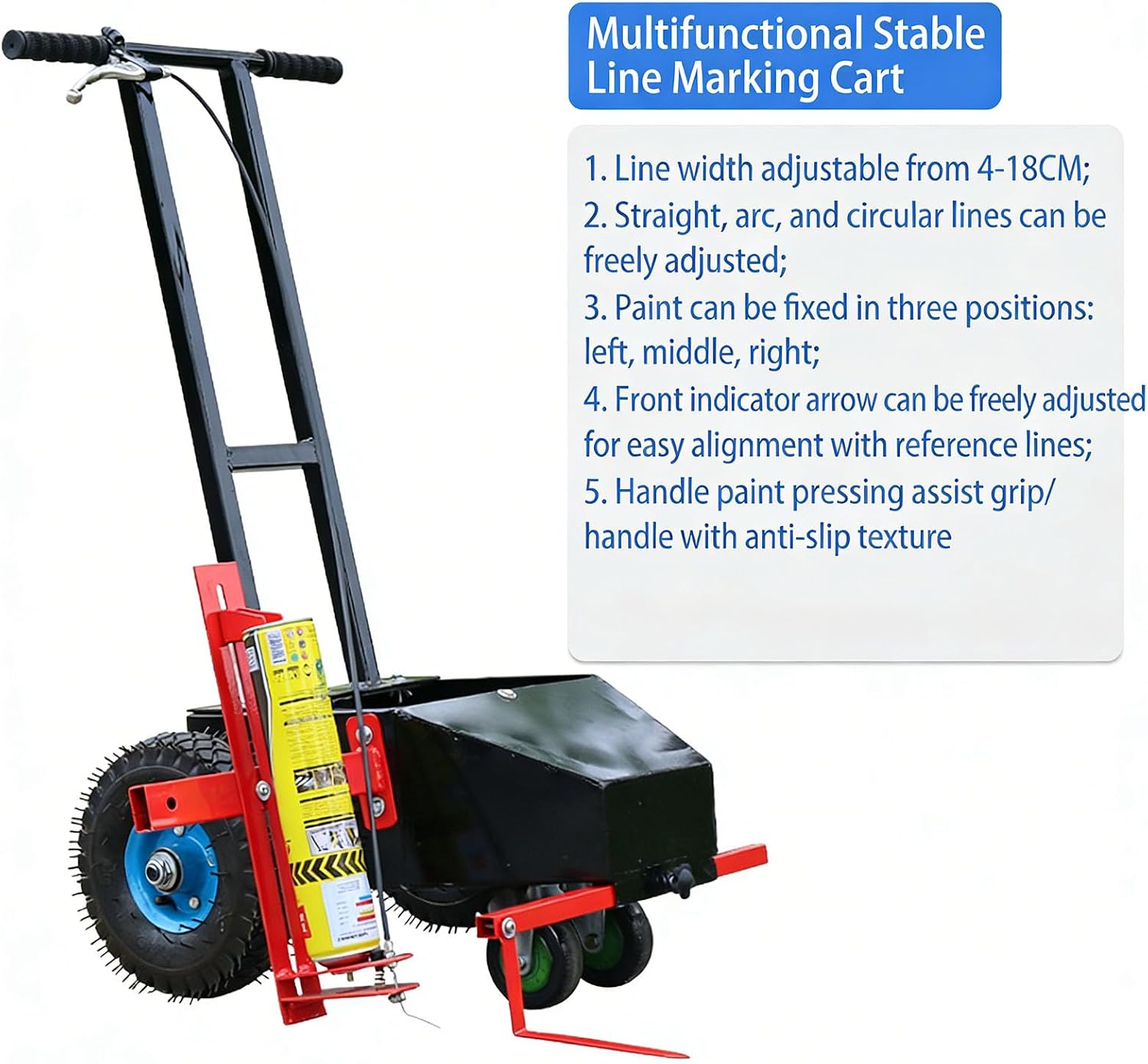 Line Marking Machine - Adjustable Striping Equipment: Precise Versatile Paint Application for Sports Fields, Schools, Factories & Roads