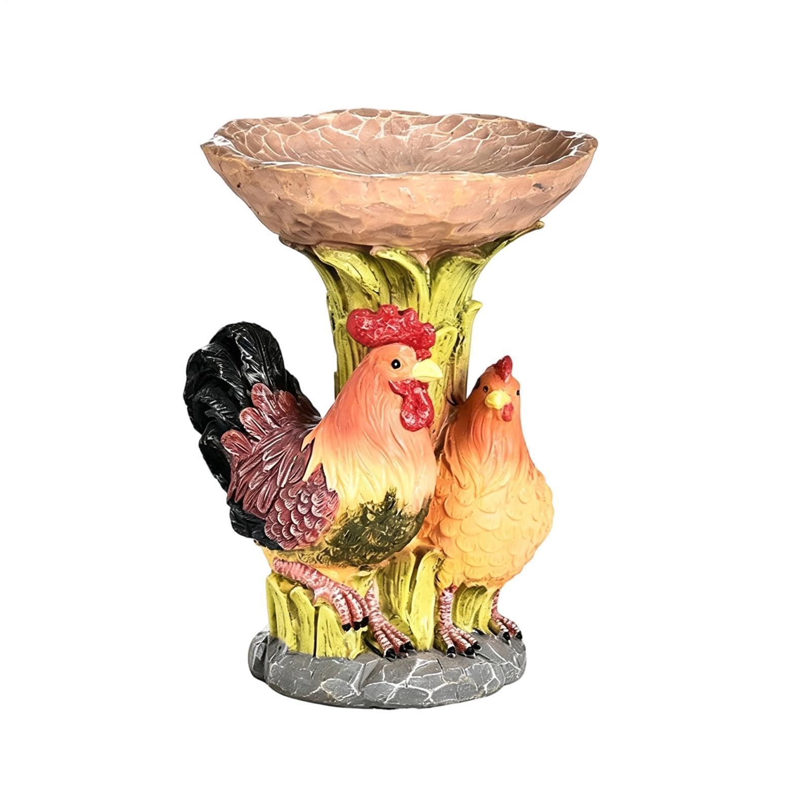 Mangeoire extérieure pour oiseaux sur pied avec plats réalistes pour le jardin