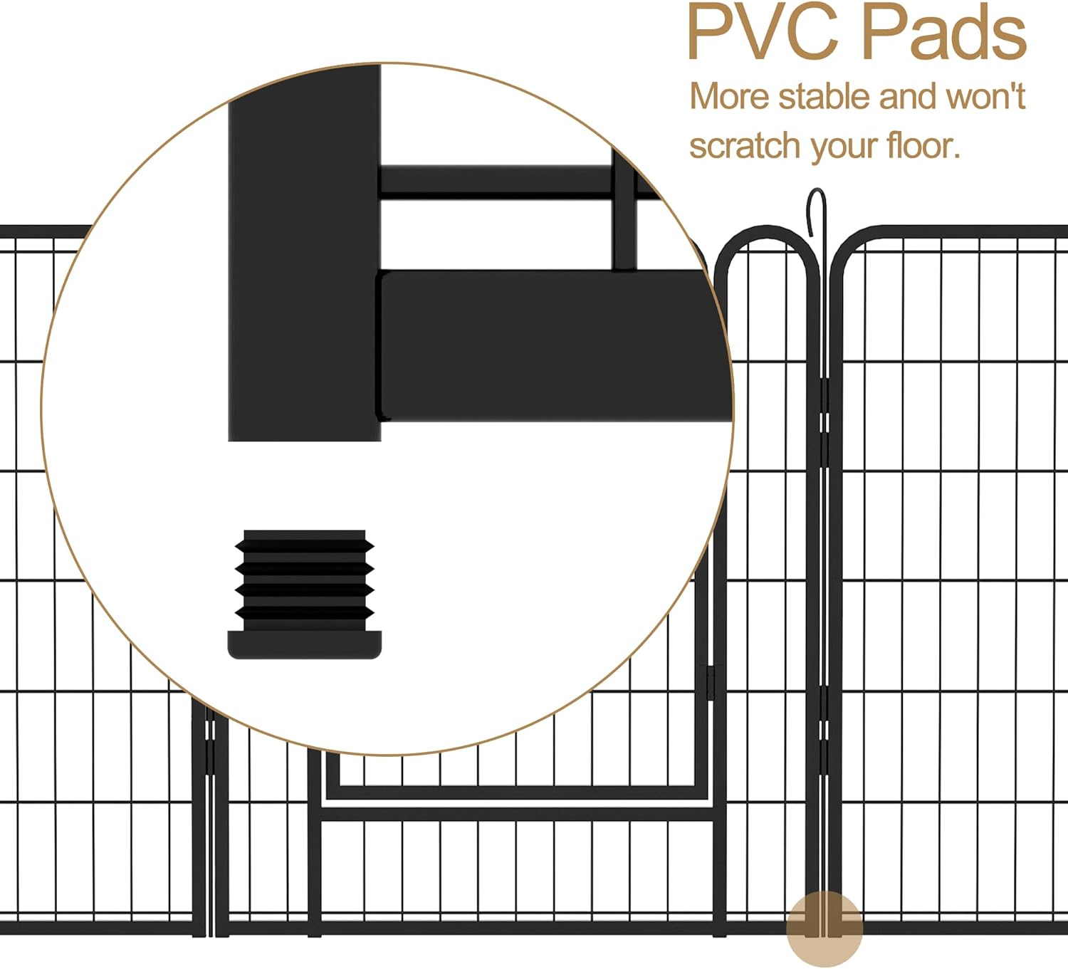 Dog Playpen for Pet, Heavy Duty Black Metal Dog Playpen with Door,31.7" Height 8 Panels Dog Fence Pet Exercise Pen for Outdoor and Indoor