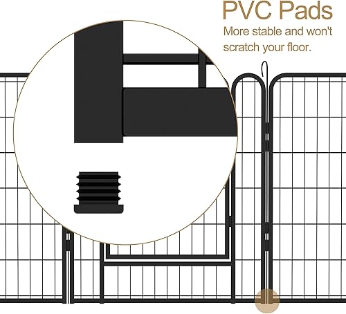Miniatura 7 de Corralito para perros al aire libre, 40 pulgadas, 16 paneles para perros, corral para interiores y cachorros, valla metálica para mascotas, para