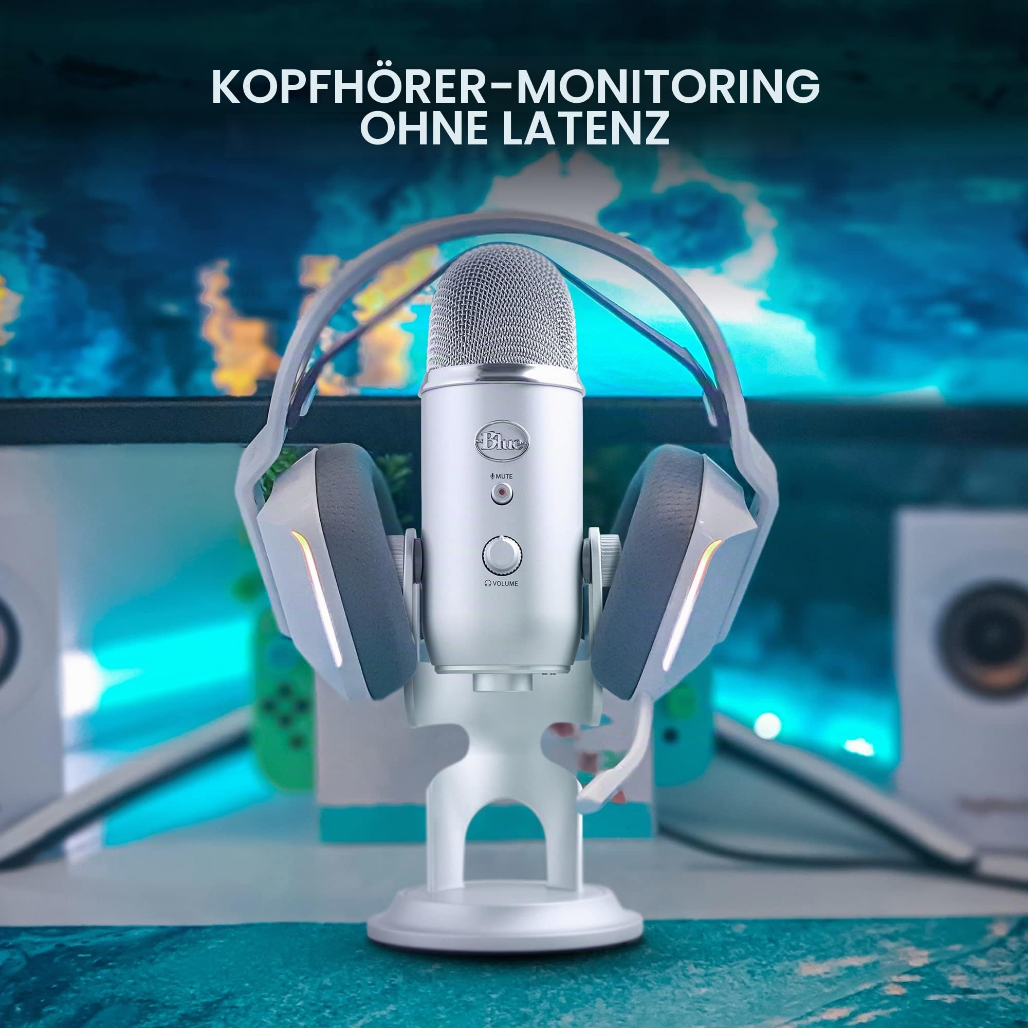 Blue Microphones Yeti Professionelles USB-Mikrofon für Aufnahmen, Streaming, Podcasting, Broadcasting, Gaming, Voiceover und mehr, Plug 'n Play auf PC und Mac - Silber