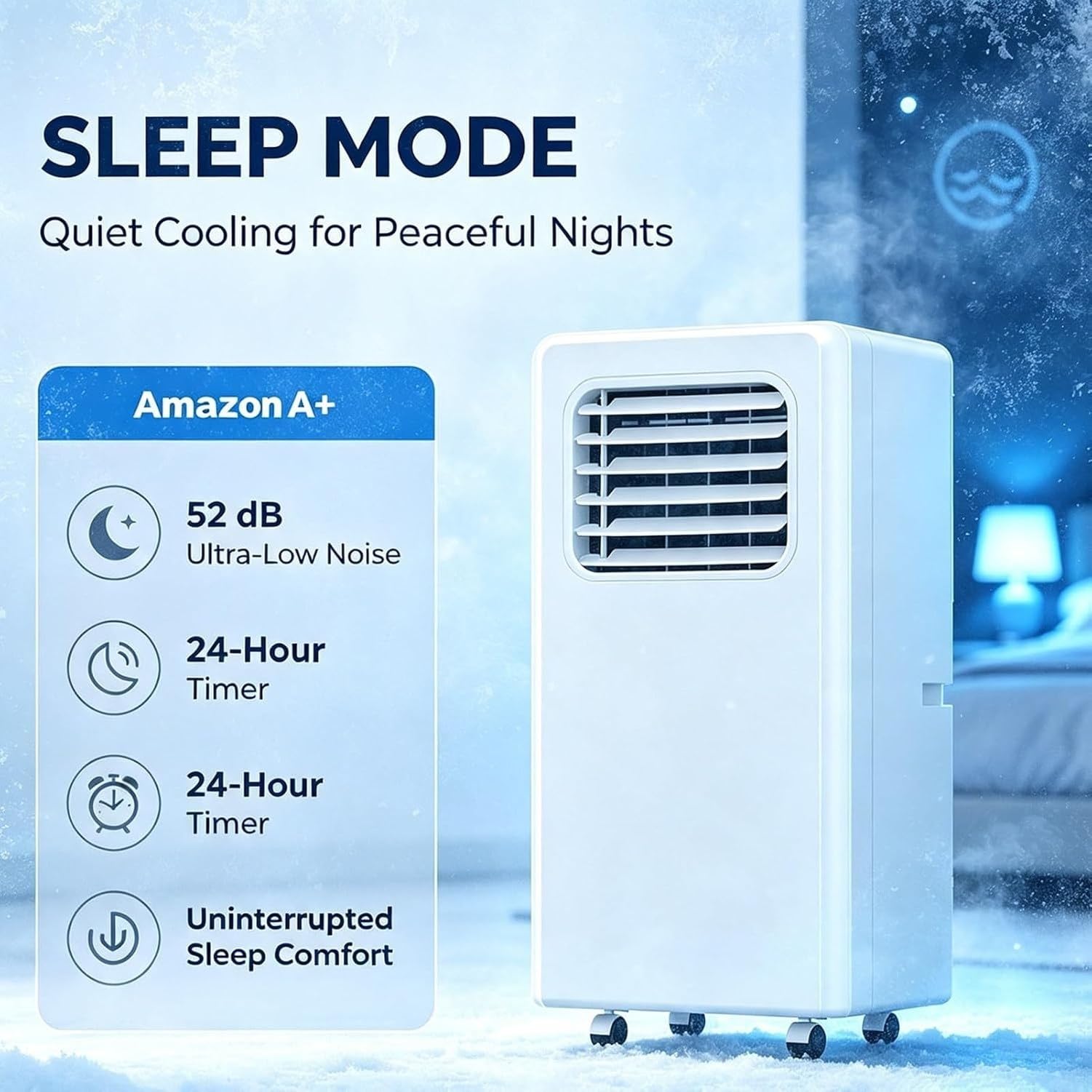 Condizionatore Portatile, Deumidificatore e Ventilatore 3-in-1 per Locali Fino a 32mq, Raffredda, 24H Timer, Telecomando e Kit di Installazione, unità AC Silenz