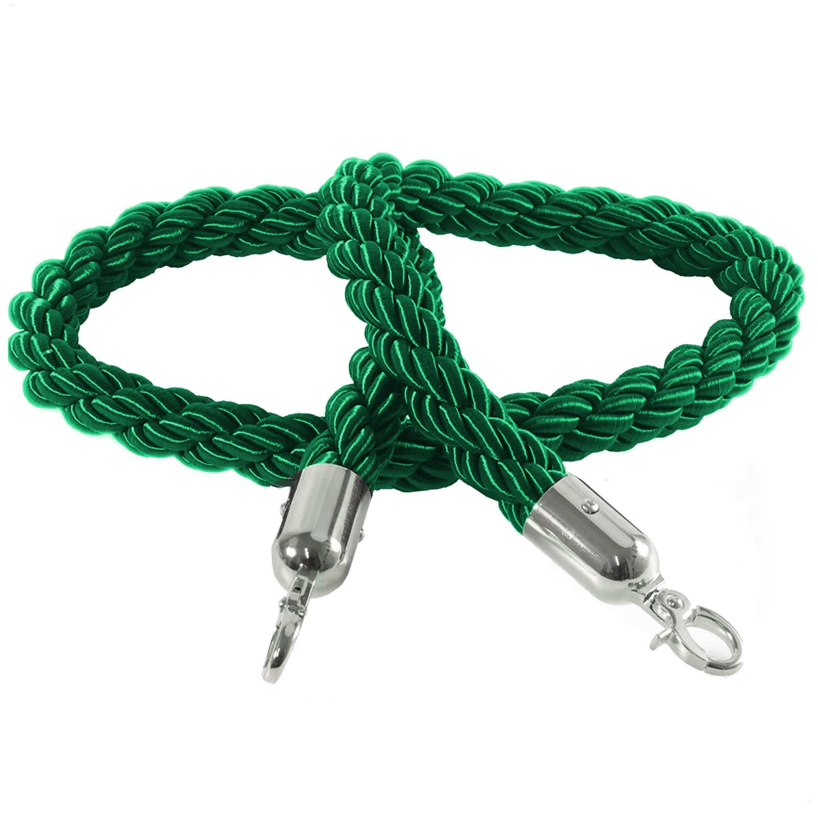 GDMDPTE Green Separation Rope with Metal Hooks - 3ft Crowd Control Support Rope Twisted Hemp Divider for Queue Management - Ideal for Events and Venues
