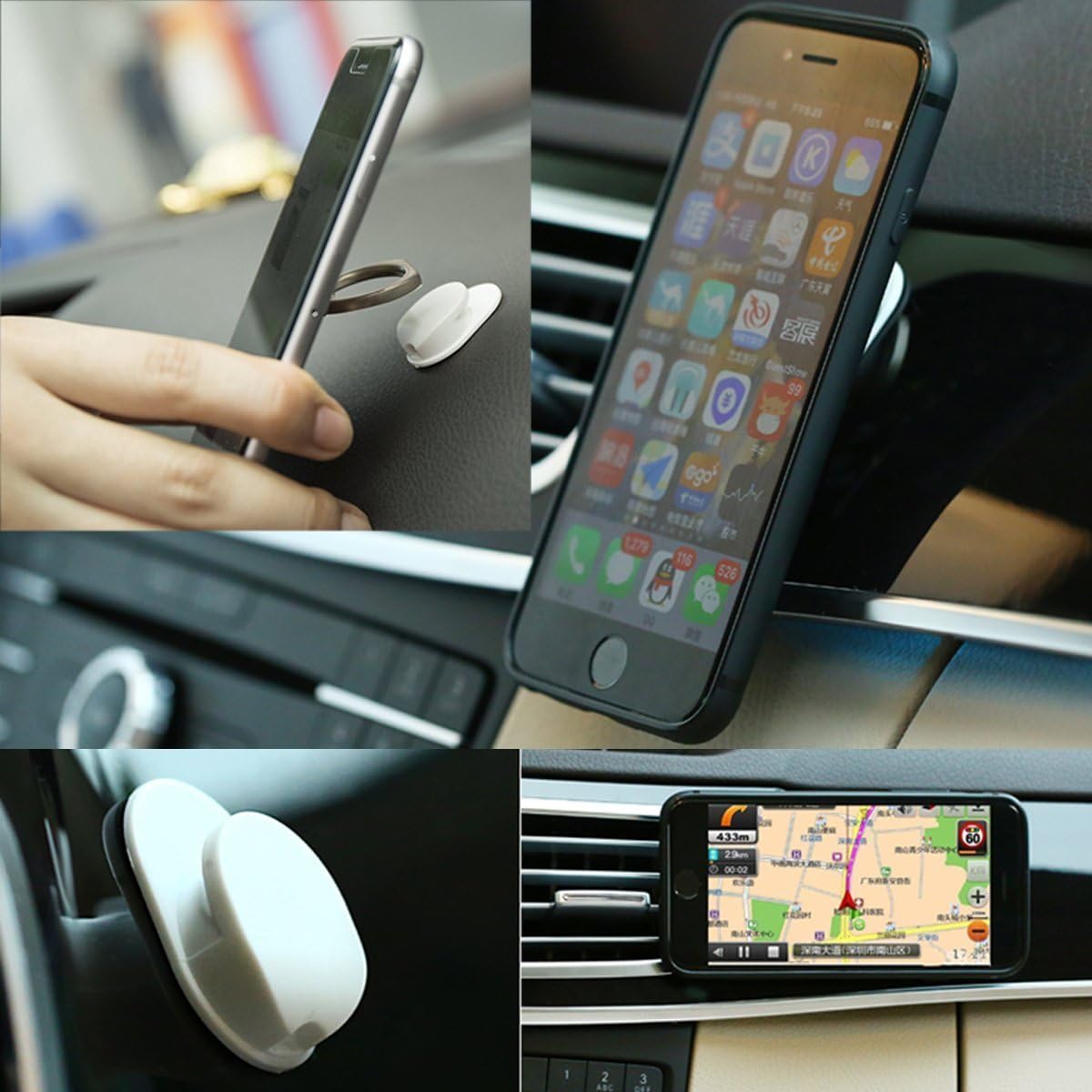 Phone Ring Stand Holder 4 Package Finger Grip Stand Holder Ring, 360°Rotation Phone Ring Grip for Phone case Tablet PC Smartphone Phone Ring (Flowers)