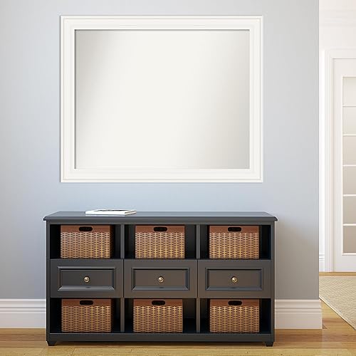 Miniatura 5 de Amanti Art Espejo personalizado, espejo de baño blanco Ridge, espejo de pared o espejo de tocador de baño sobre el fregadero (37.5 x 45.5 pulgadas),