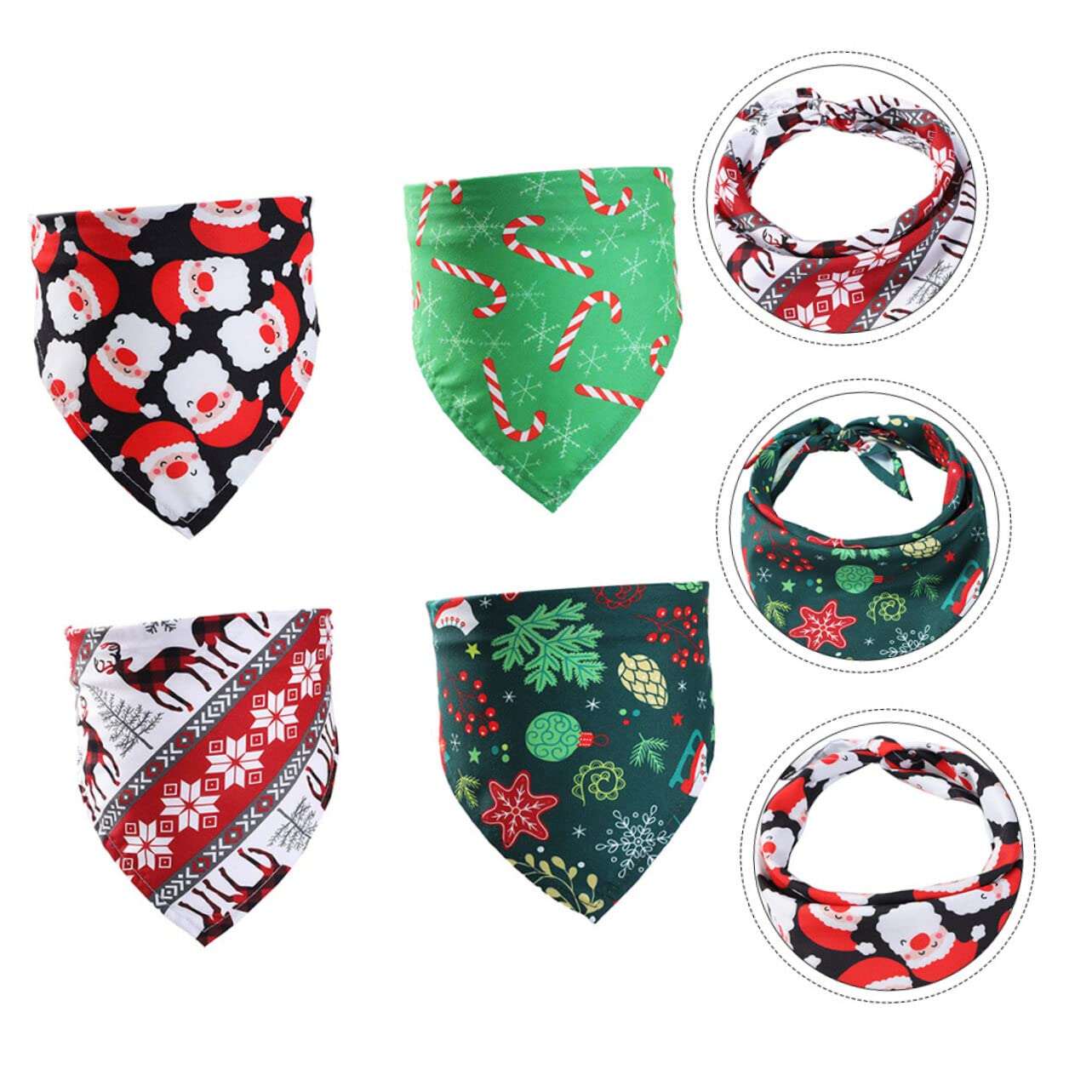 POPETPOP Lot De 3 Bavoirs Triangulaires De Noël pour Animaux De Compagnie Bandanas pour Chien Serviette De Cou pour Animaux De Compagnie Bavoirs De Noël pour Chien 4 Pièces X 3