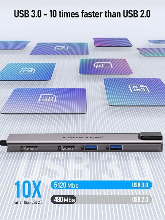 Aluminum Docking Station USB C Hub 2 HDMI Gigabit Ethernet 4 USB A USB C 3.0 PD100W SD TF1000Mbps RJ45 LAN Dock USB Adapter MacBook Docking Station Laptop 2 Monitors for Lenovo HP Dell Surface