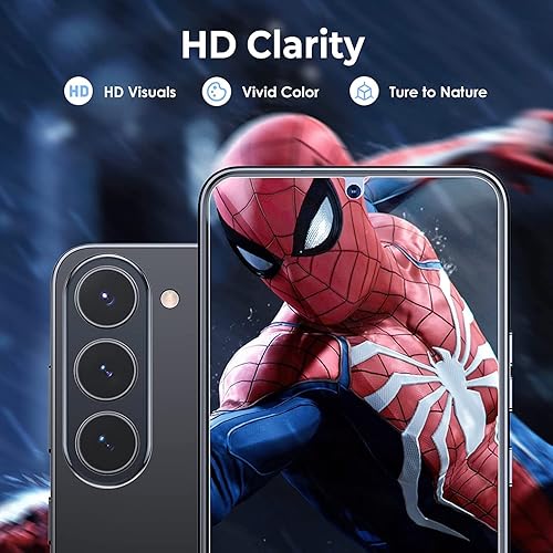 Miniatura 6 de KITKON Paquete de 2 + 2 protectores de pantalla compatibles con Samsung Galaxy S23 Plus + 2 protectores de lente de cámara 3D, protector de pantalla