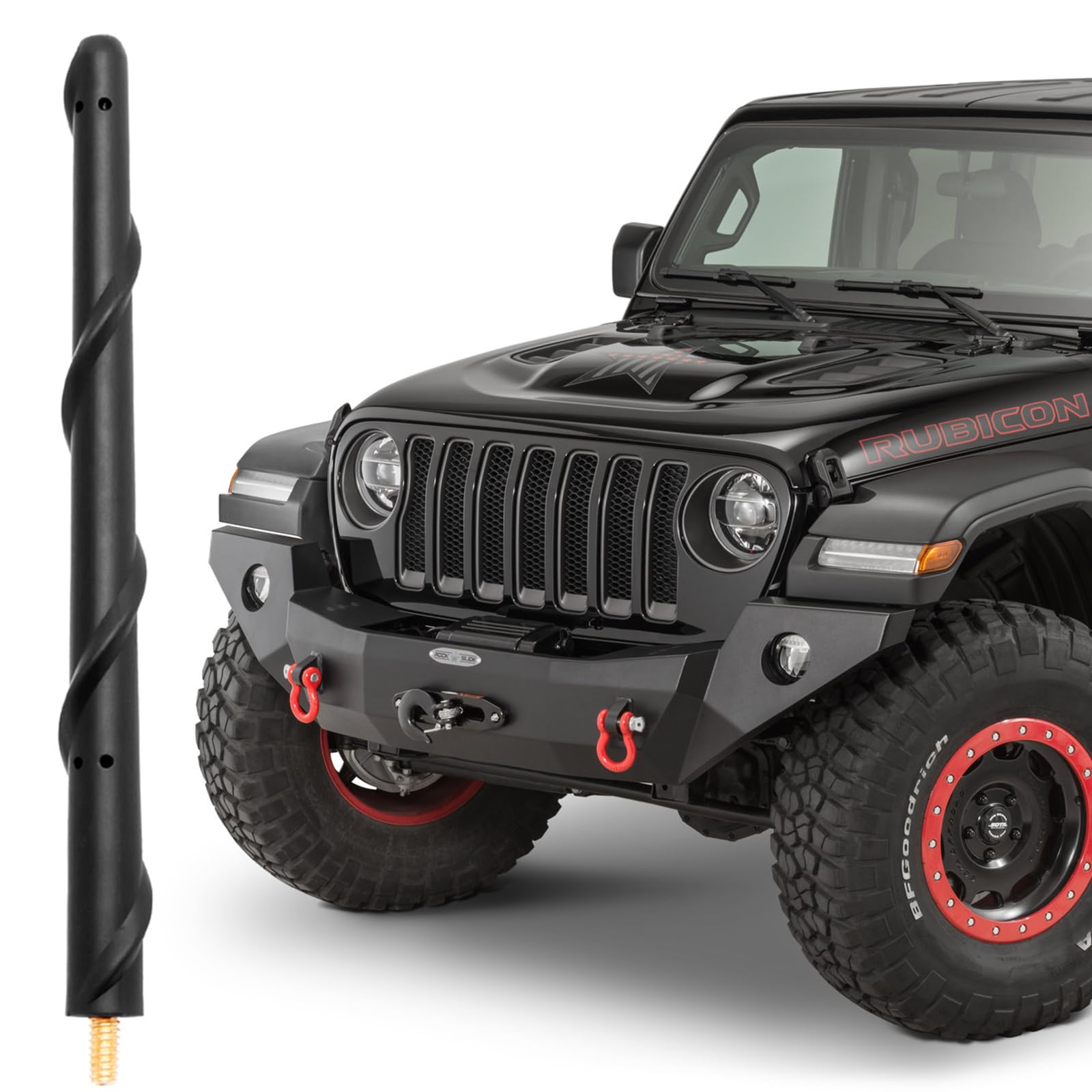 VOFONOVOFONO 7 Inch Antenna for 2007-2025 Jeep Wrangler JL JK Gladiator Rubicon Sahara Sport 4xe Willys Mojave Unlimited, Stubby Short Jeep Antenna Accessories
