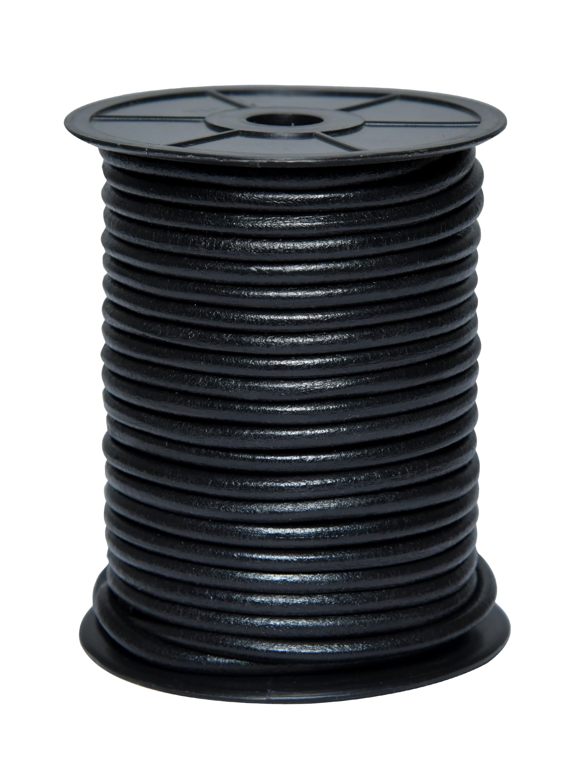 Cords Essentials Black Round Leather String Cord 5Mm 5.5 Yards