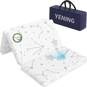 YENING Trifold Pack and Play Mattress Pad Foldable 38x26 Breathable