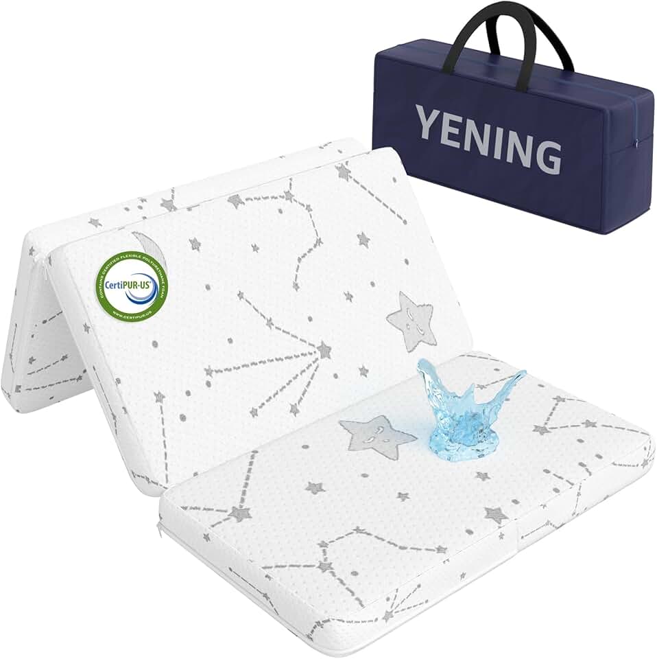 YENING Colchão dobrável com três dobras, 96 x 66 cm, à prova d'água, para colchão Pack N Play, respirável