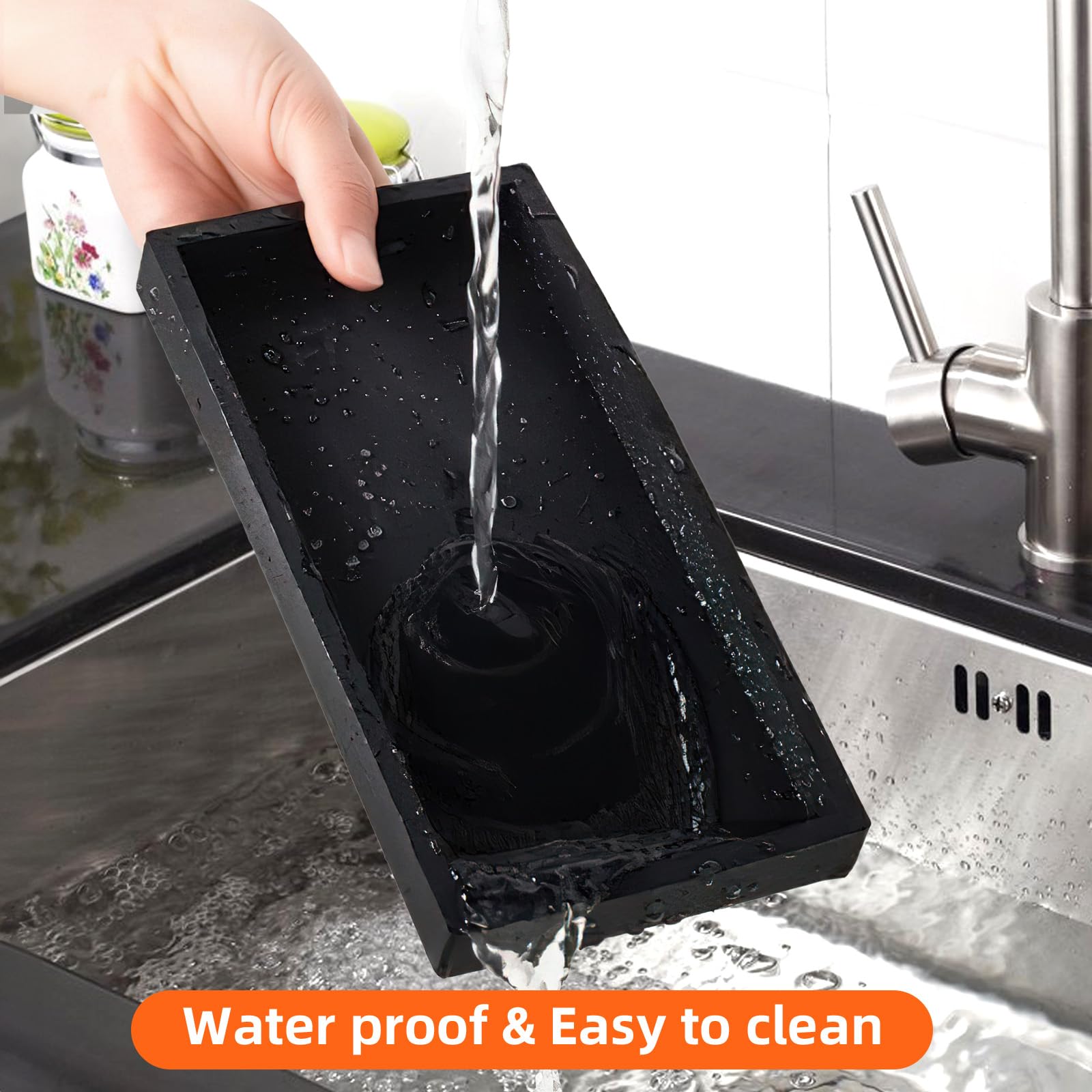 2 Vassoi Portaoggetti Da Bagno In Resina - 20x10cm, Nero, Per Sapone, Candele, Profumi, Gioielli - Foto 10