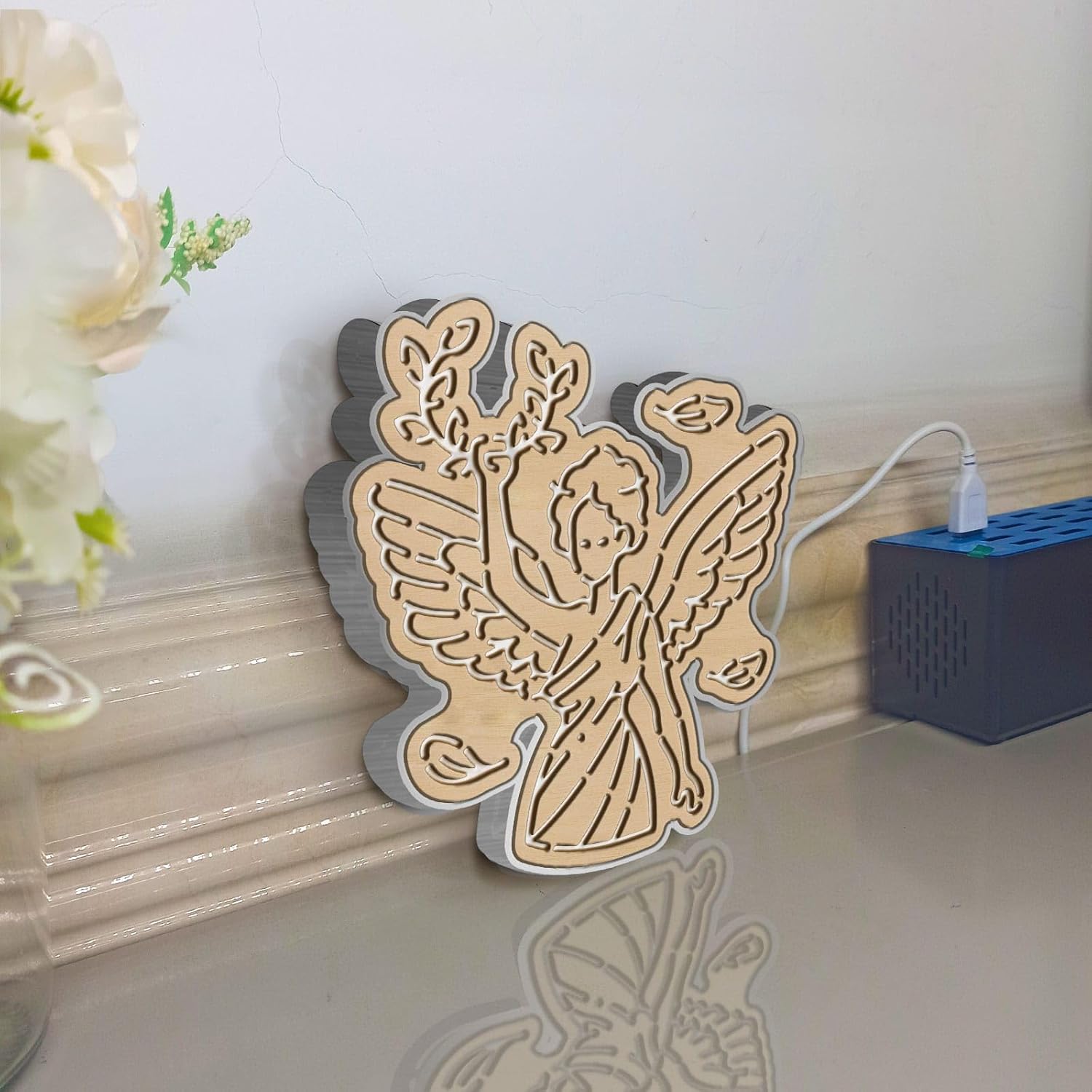 Greek Mythology Victoria Led Light Box, Goddess of Victory Wall Art Decor, Lighted Desktop Decoration (Static Light, Small Size)