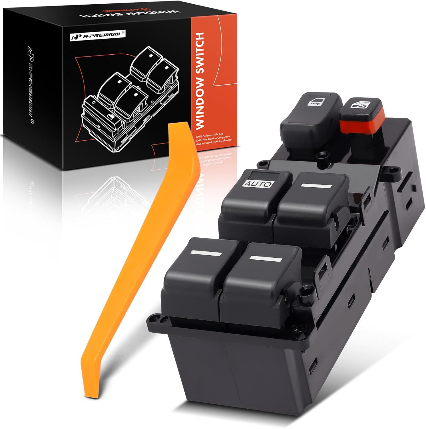 A-Premium Front Driver Side Master Power Window Switch Compatible with Honda Accord 2003-2004, Sedan, Fit LX Submodel Only, Replace# 35750SDAA02, 35754SDA305