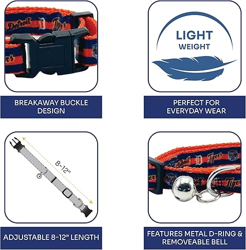 Miniatura 38 de MLB CAT Collar de satén de Los Angeles Angels, collar de equipo de béisbol para perros y gatos. Un collar de gato brillante y colorido con colgante