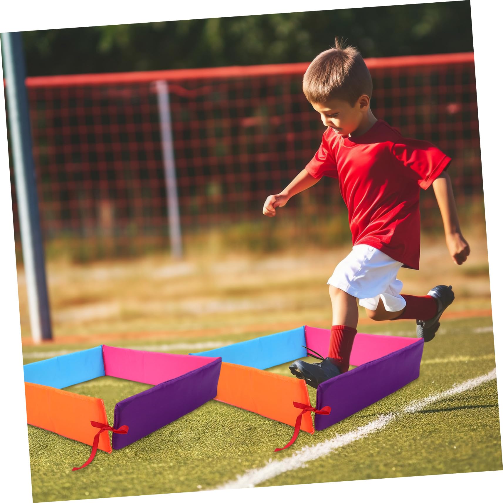 FRCOLOR Accessoire d'Entraînement Extérieur pour Garçon et Filles 3 Pièces en EVA et Tissu, Jeu de Saut de Carrés Éducatif pour Développer la Force des Mains en Plein Air