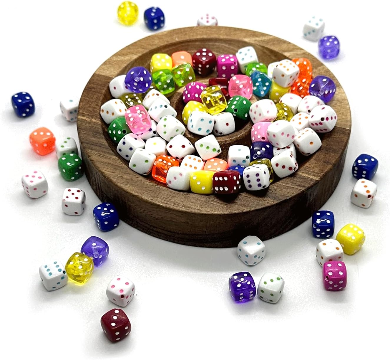 120PCS Colorful Dice Beads, Fun Acrylic Bead for Bracelets, Translucent Multicolor Beads for Jewelry Making, Dice Spacer Cube Loose Beads for Bracelet Necklaces Lanyard DIY Handicrafts - Image 6