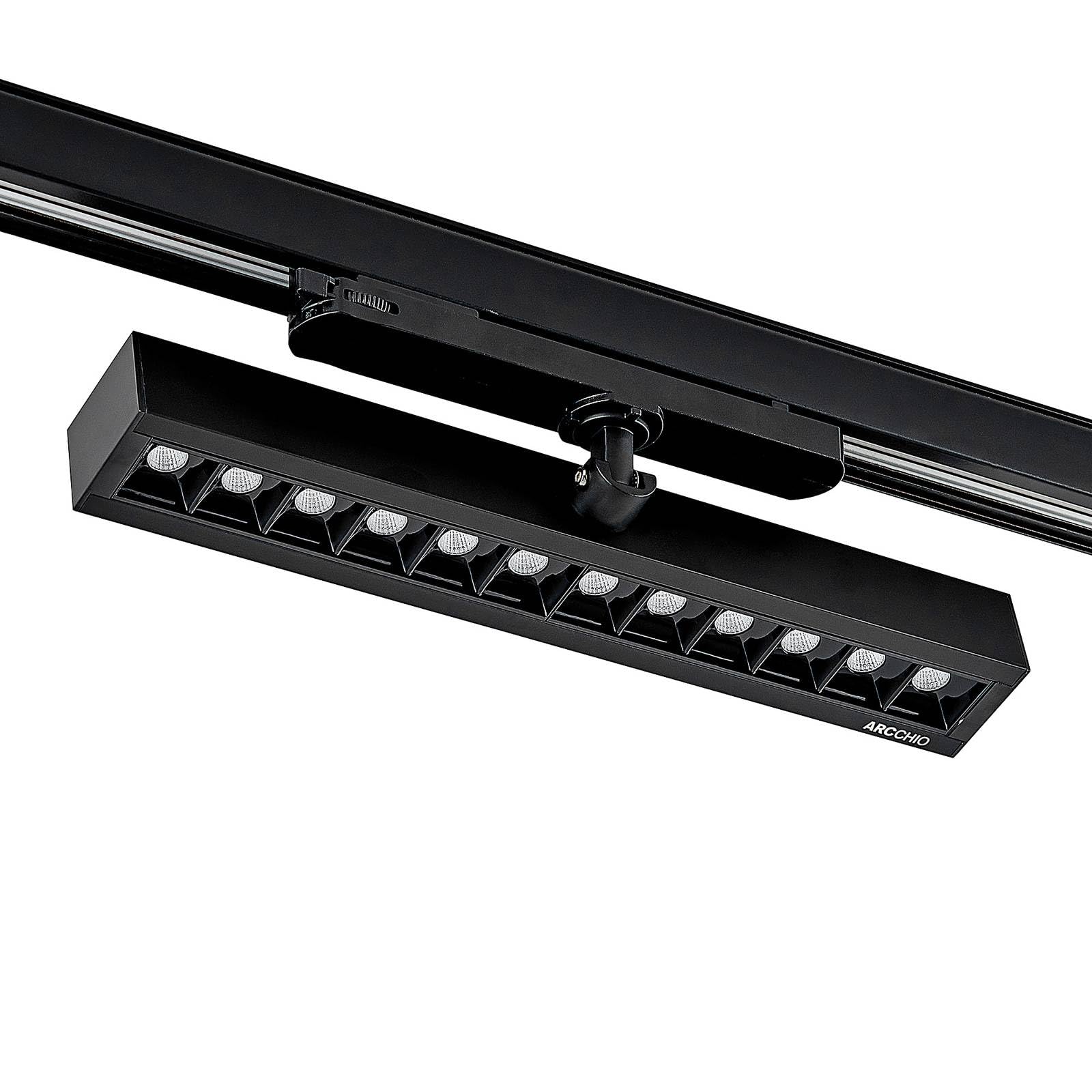 Arcchio LED Stromschienenstrahler Millay (Modern) in Schwarz aus Aluminium (1 flammig,) Arbeitszimmerleuchte