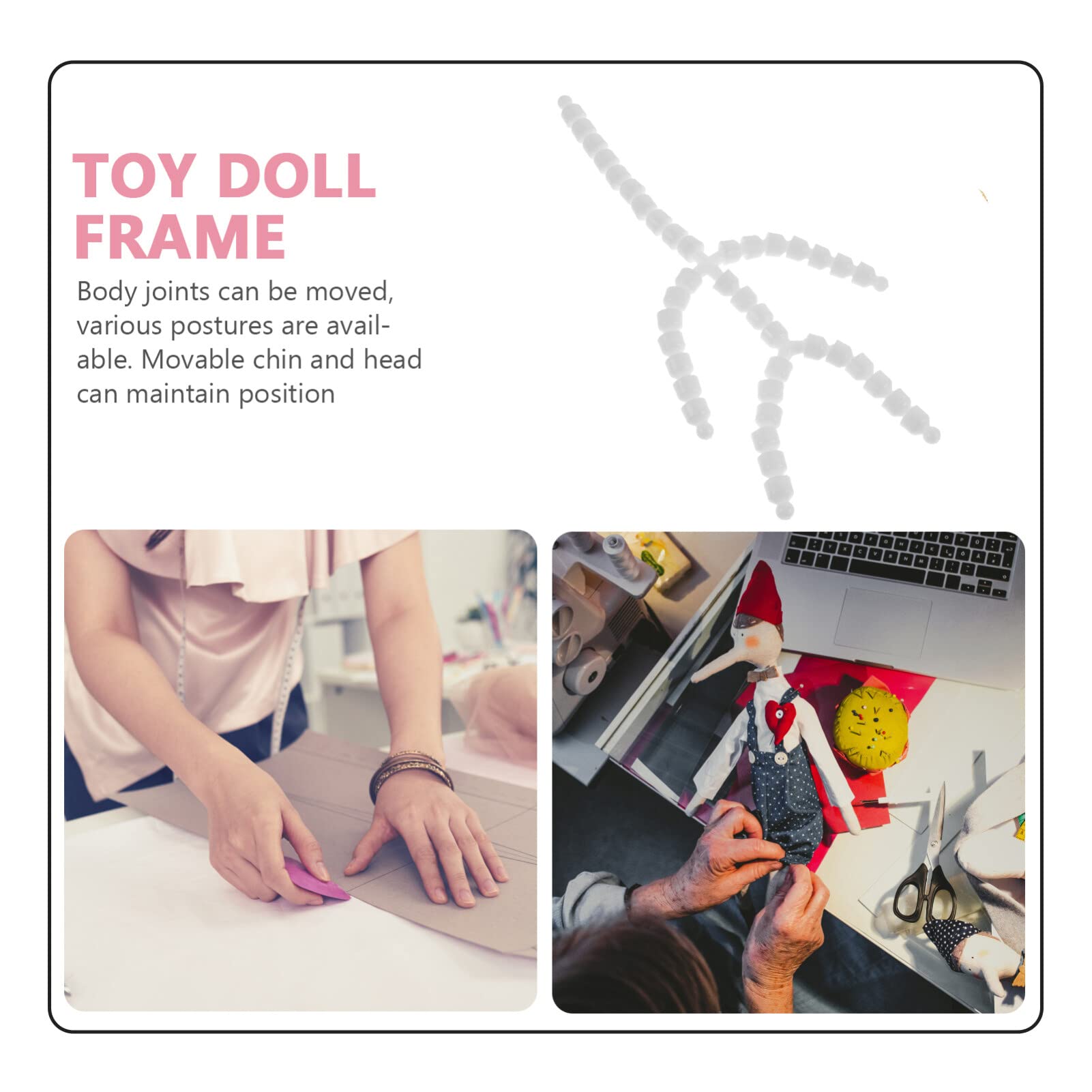 ibasenice Movable Doll Skeleton Frame with Flexible Joints Plastic Puppet Body for DIY Doll Making and Creative Play Accessories - Image 3