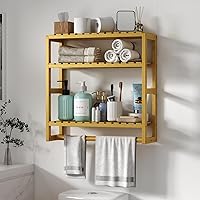 Vista 8 de Organizador de Almacenamiento Sobre el Inodoro Estantes de Baño Montados en la Pared Organizador de Rincón de 3 Niveles Ahorro de Espacio Estante