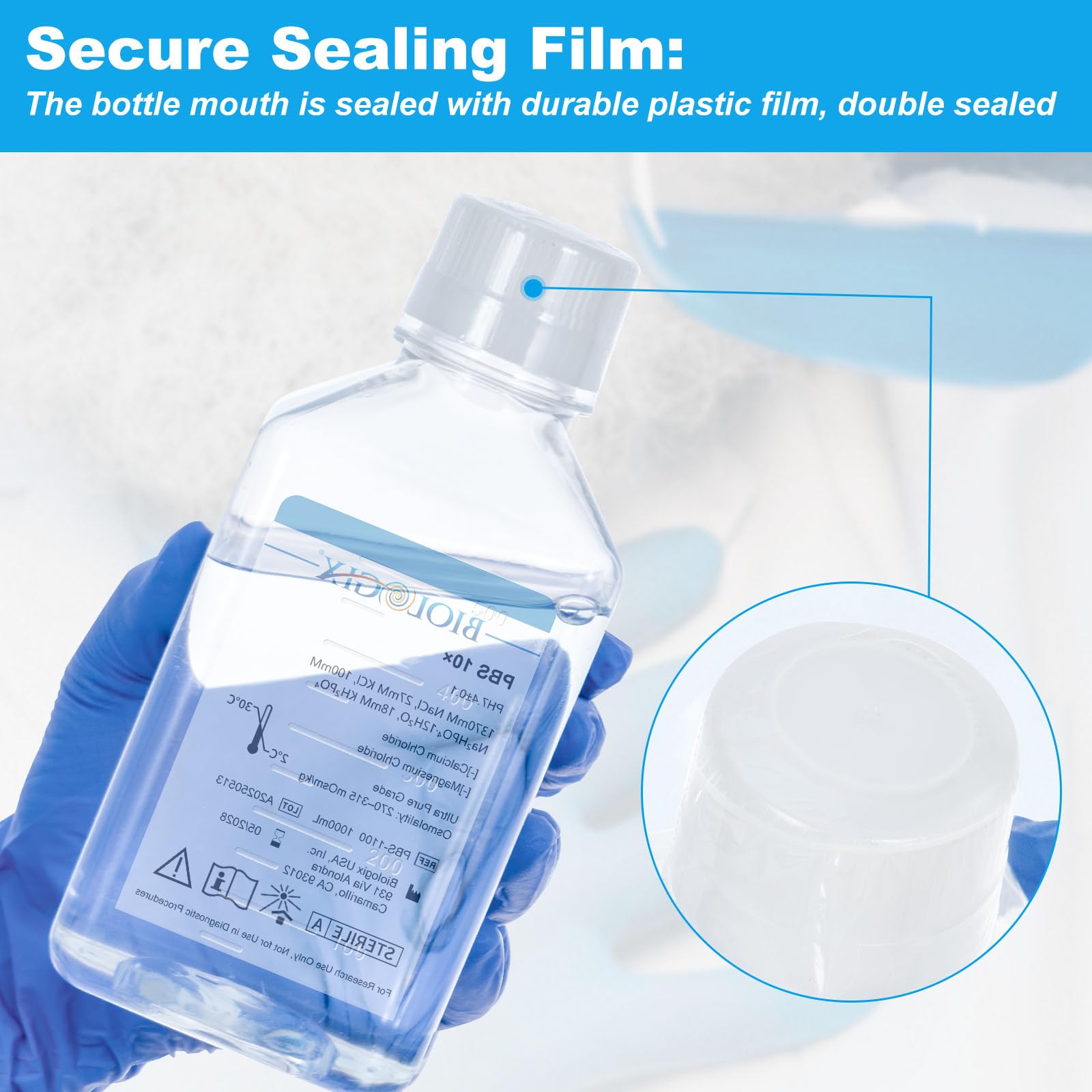 6 pezzi 1000 ml di soluzione tampone di fosfato, soluzione tampone PBS, filtrazione 0.1um, 7.4 PH, 10 concentrati, sterilizzazione, 1000 ml/flacone (6 pezzi da 1000 ml)