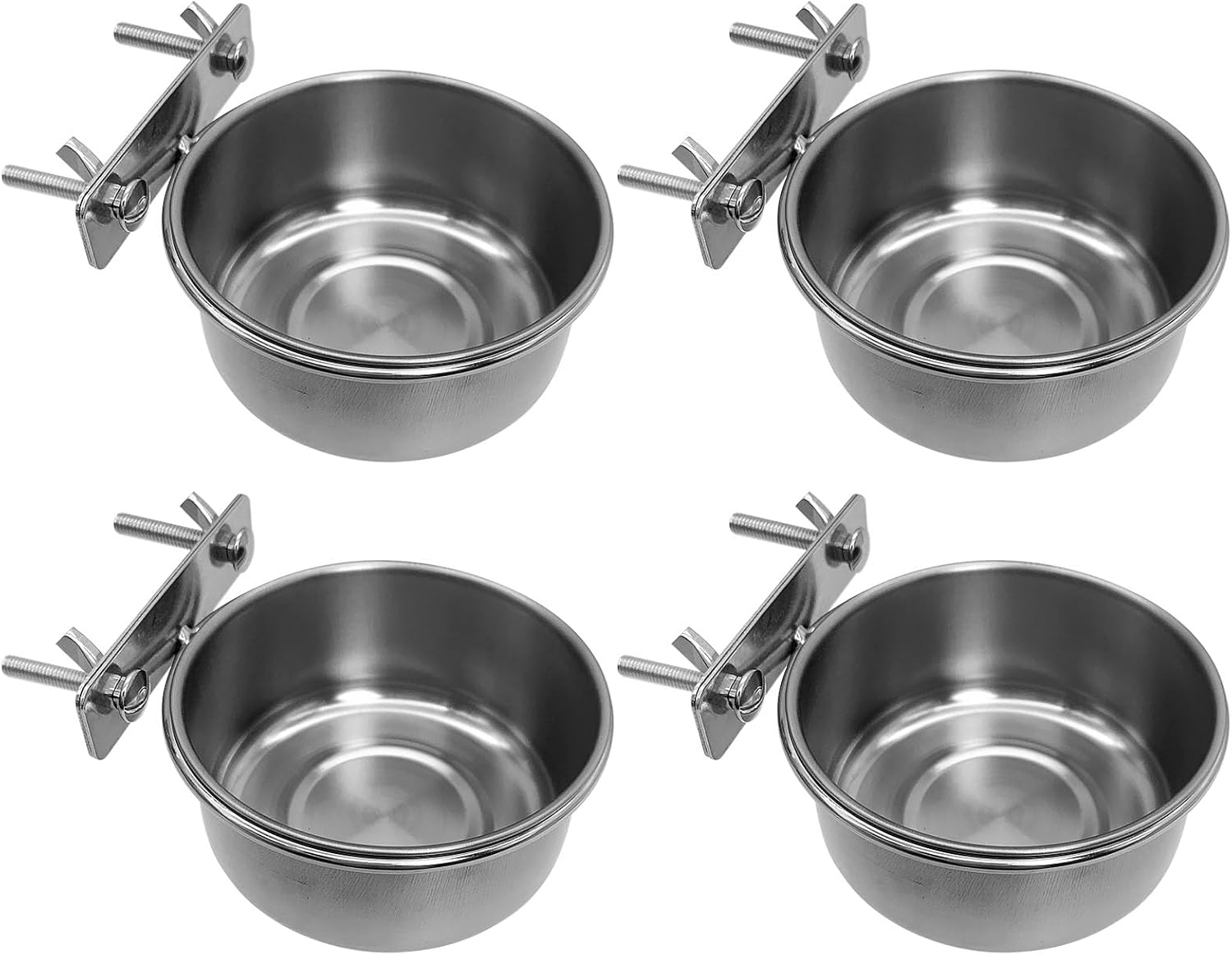 Tfwadmx 8 Pcs Bird Feeding Dish Cups,Parrot Food Bowl Clamp Holder Coop Cup Bird Cage Water Bowl for Parakeet African Greys Conure Cockatiels Lovebird Budgie Chinchilla