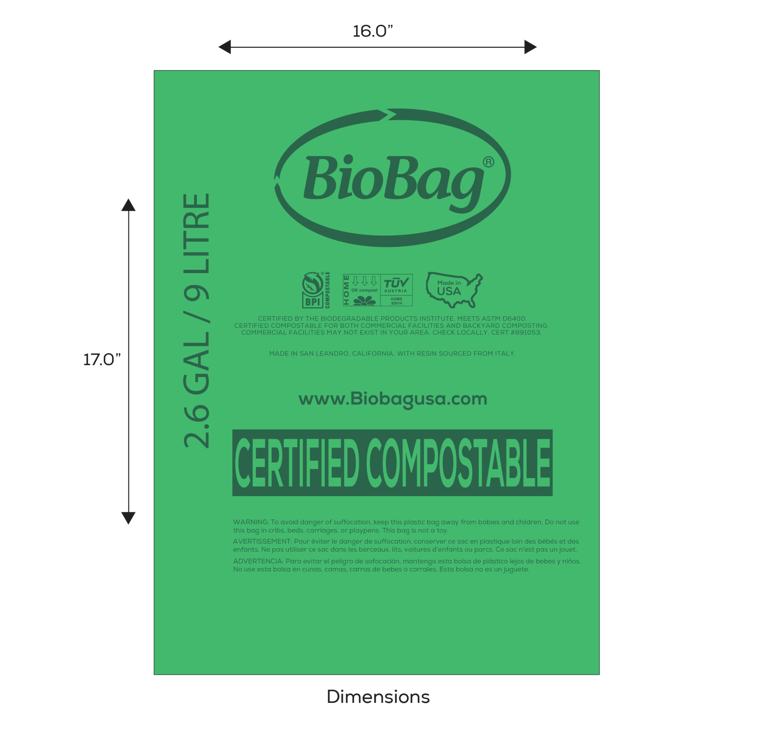 BioBag 2.6 Gallon Compostable Food Scrap Bags Gallery Image