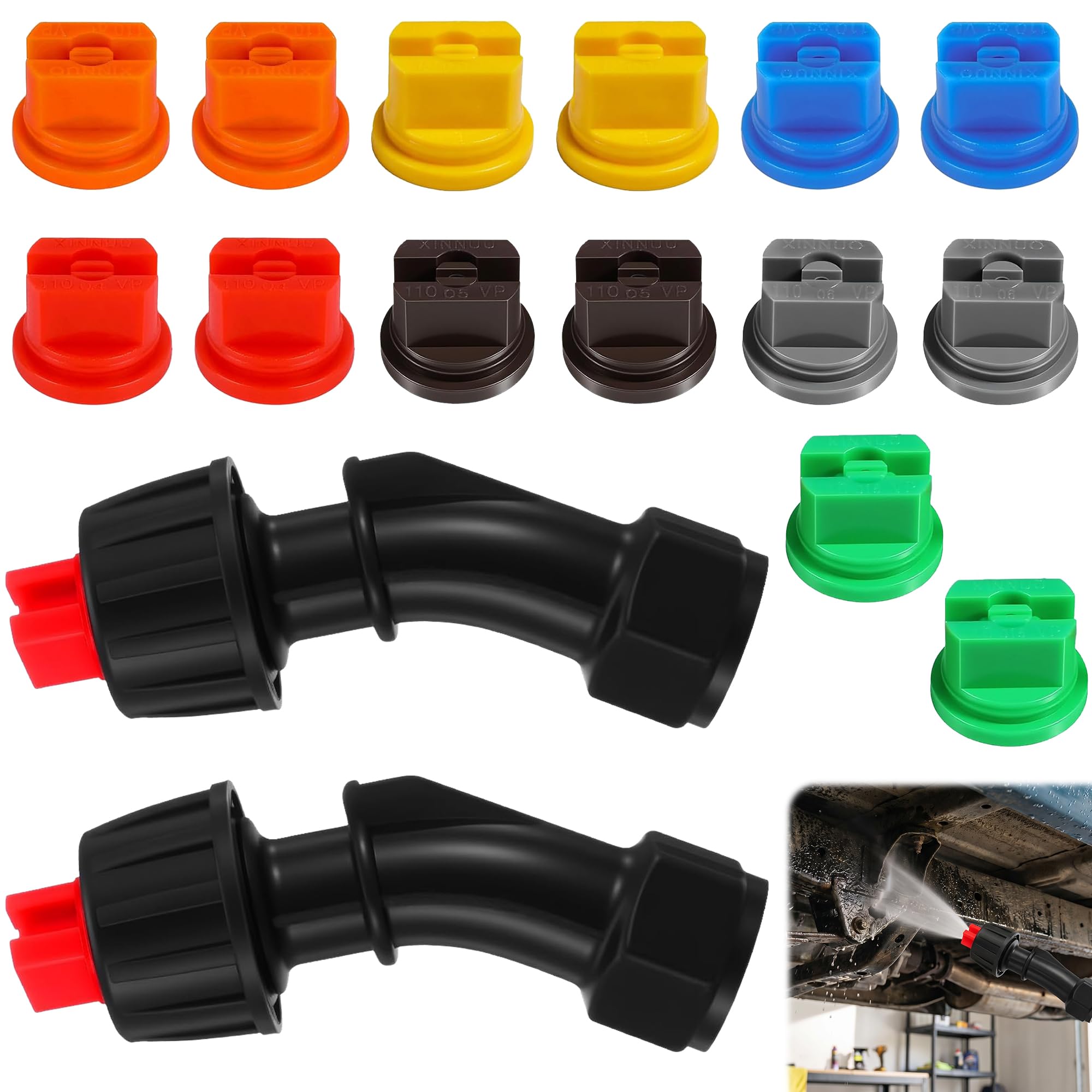 Knapsack Sprayer Nozzle Tips, 16-Piece Fan Spray Nozzle Kit
