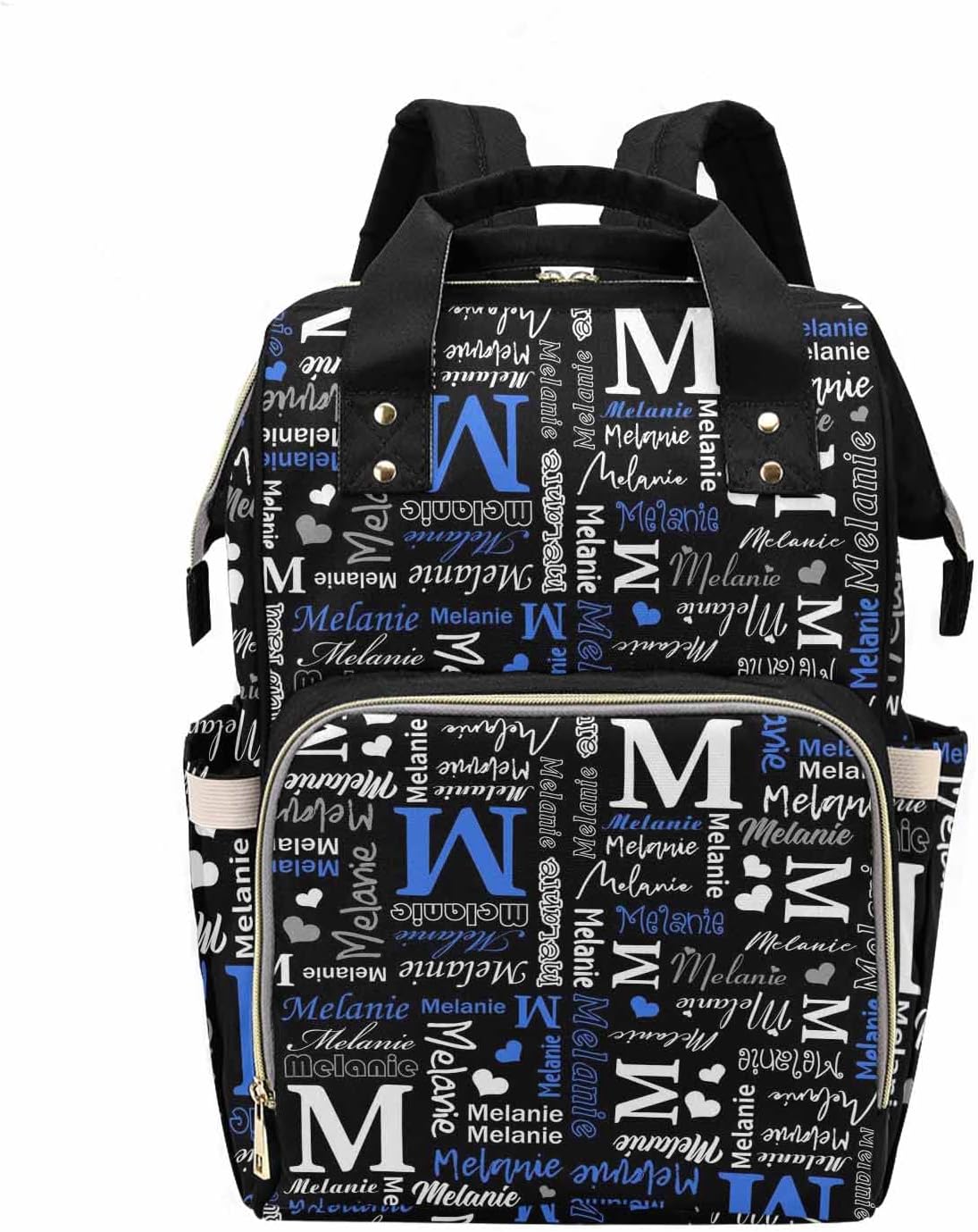 InterestPrint Personalized Name Diaper Bag Backpack Diaper Bag Nursing Baby Bags Nappy Bag Casual Travel Daypack for Mother's Day Mom Gifts