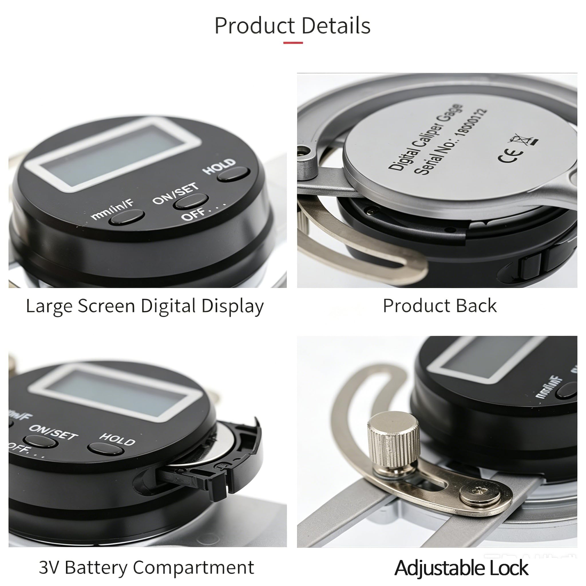 Calibrador Digital Portátil De Interiores Y Exteriores con Pantalla Led, Rango De Medición De 0 A 150 Mm, Resolución De 0,1 Mm, Bloqueo Ajustable, para Mediciones External Caliper
