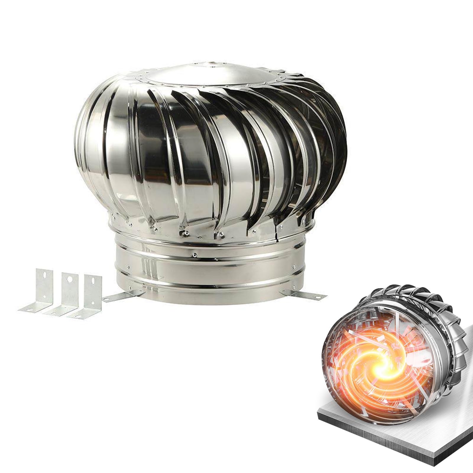 Campana de escape pasiva 110mm de acero inoxidable para extractor eólico de ventilación industrial