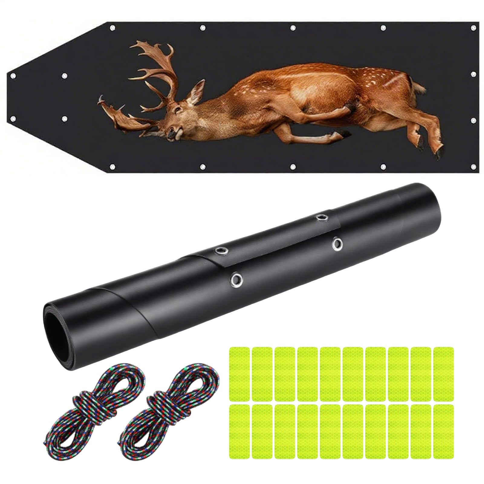 Traîneau réfléchissant très résistant | Accessoires de chasse – Anti-basculement avec corde pour la neige, le gravier, la glace, la pêche, l'hiver, l'extérieur, la chasse, le jardinage, l'expédition