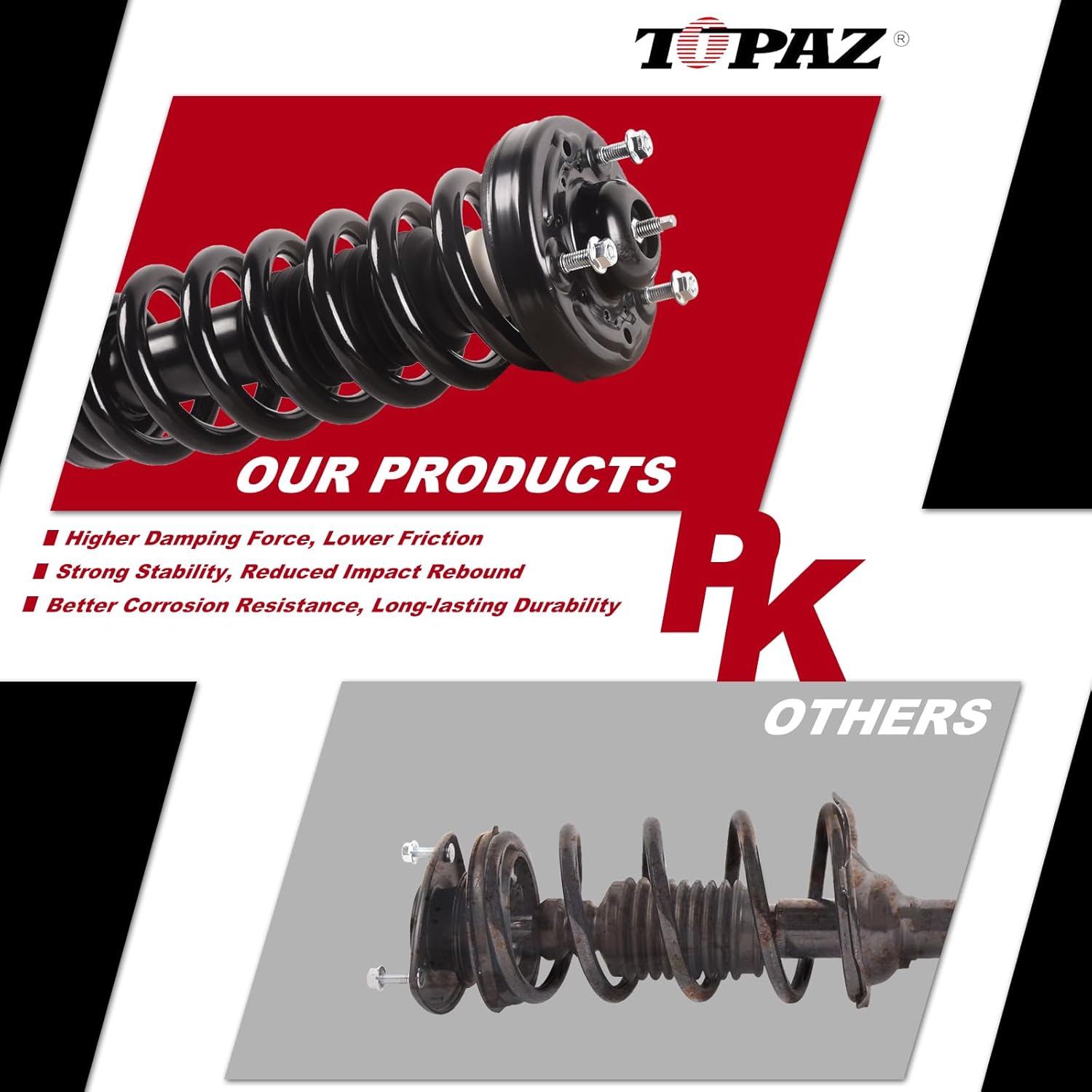 TOPAZ 171361 Front Struts Complete Assembly Replacement for 2004-2008 Ford F-150 4WD, for 2006-2008 Lincoln Mark LT 4WD (Set of 2)