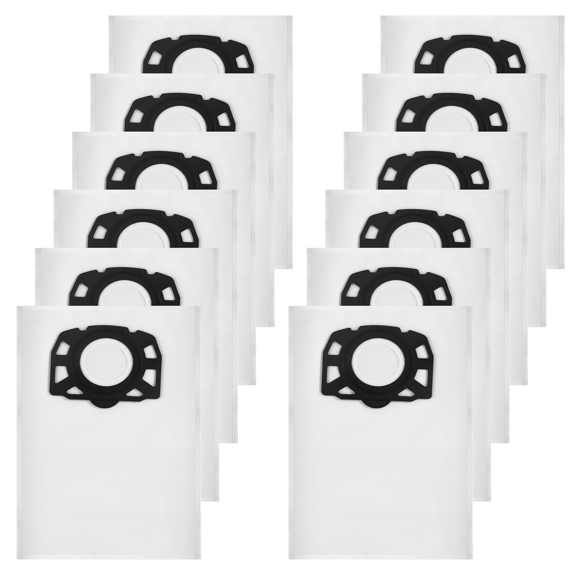 12 sacchetti per aspirapolvere KFI 357 per Kärcher WD2 Plus / WD3 / KWD1 / KWD2 / KWD3 / WD3.200-WD3.800M/SE4001/SE4002/, aspirapolvere per Kärcher per liquidi e solidi