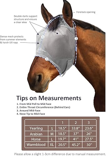 Miniatura 6 de Harrison Howard Máscara de mosca de caballo estándar magenta caballo grande