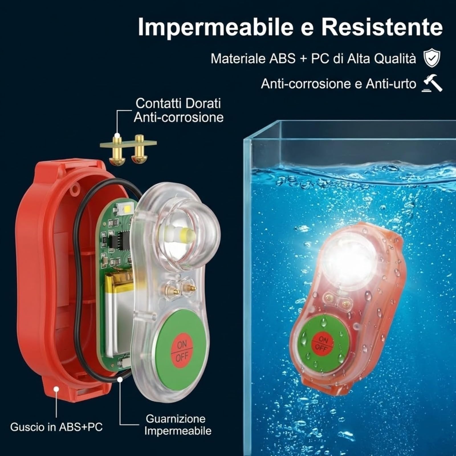 8 giubbotti di salvataggio, luci a LED, giubbotti di salvataggio lampeggianti per la sopravvivenza in acqua di emergenza